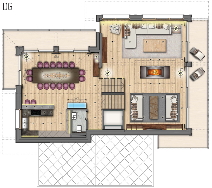 DG Chalet Schweiz diesigner konzept Grundriss